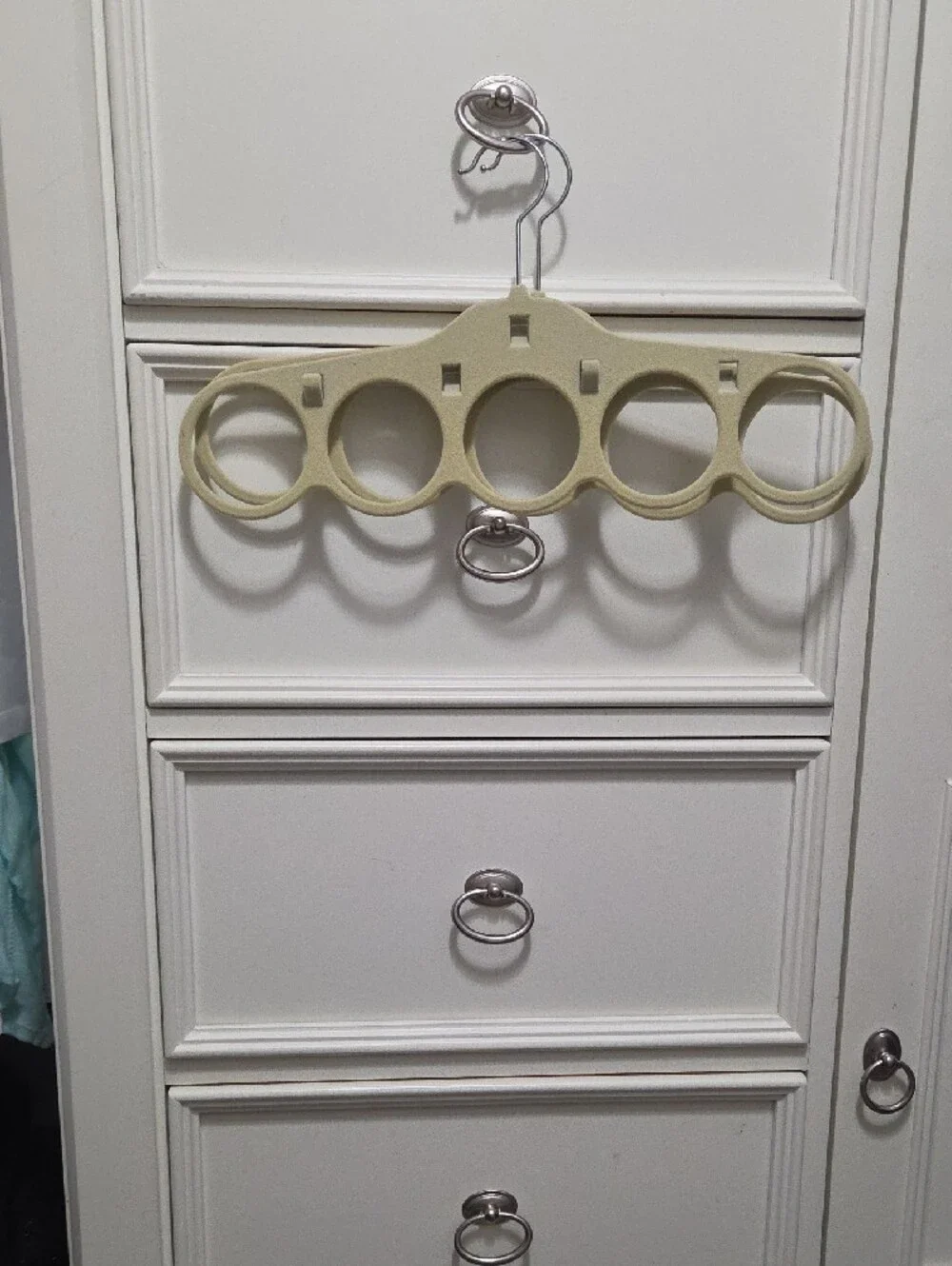 Multi-Ring Closet Scarf and Tie Organizer - Cream